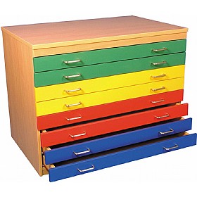 8 Drawer Multi-Coloured Plan Chest