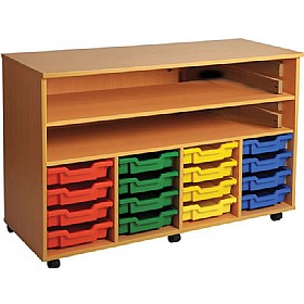 16 Tray Quad Bay Mobile Storage Unit