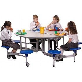 Oval Graduate 8 Seat Folding Dining Units With Stools