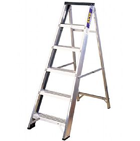 Lyte Industrial Swingback Aluminium Step Ladders