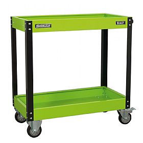 Sealey Heavy Duty Workshop Trolley - 2 levels - Hi-Vis Green