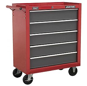 Sealey Red/Grey 5 Drawer Rollcab with Ball Bearing Slides
