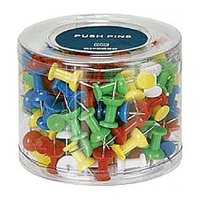 Box of 200 Coloured Push Pins