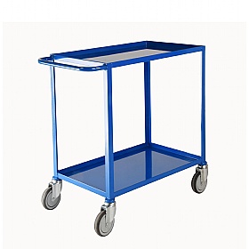 Rubbermaid Black Plastic 2-Shelf Lipped Top Heavy-Duty Utility Cart with  Pneumatic Casters - 54L x 25 1/4W x 43 1/8H