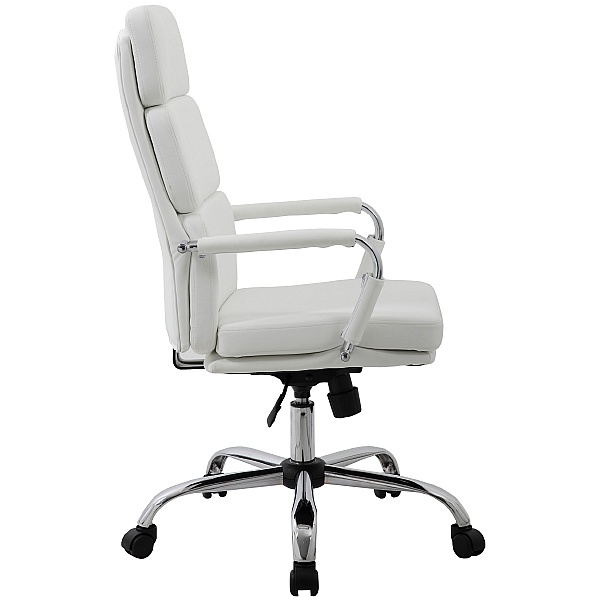 Abbey Medium Back White Leather Office Chair Cheap Abbey Medium Back