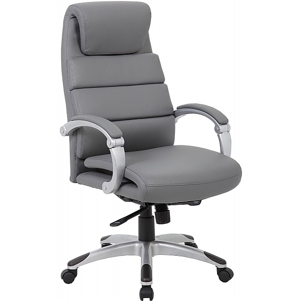 Home Office Furniture Grey Aston Synchronous Bonded Leather Manager