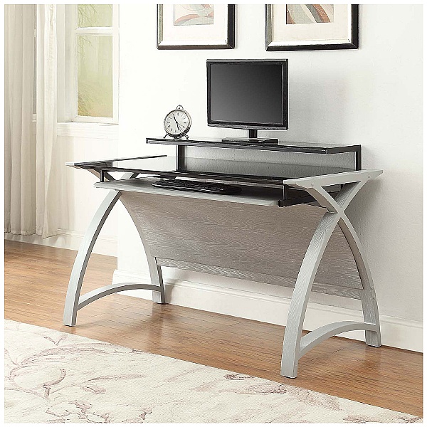 Spectrum Grey Real Wood Veneer Computer Desk Home Computer Desks