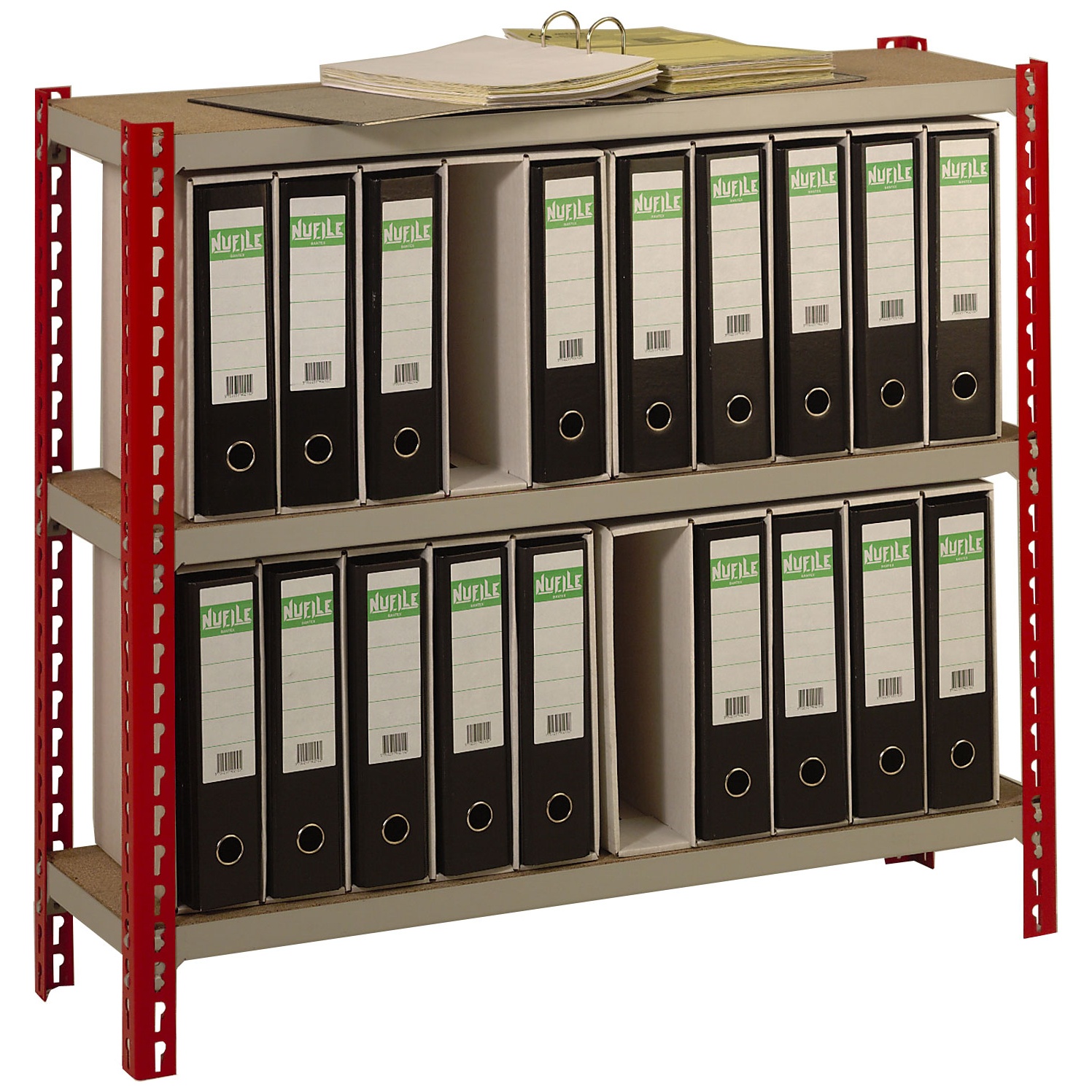 Lever Arch Storage Archive Shelving with Card Boxes