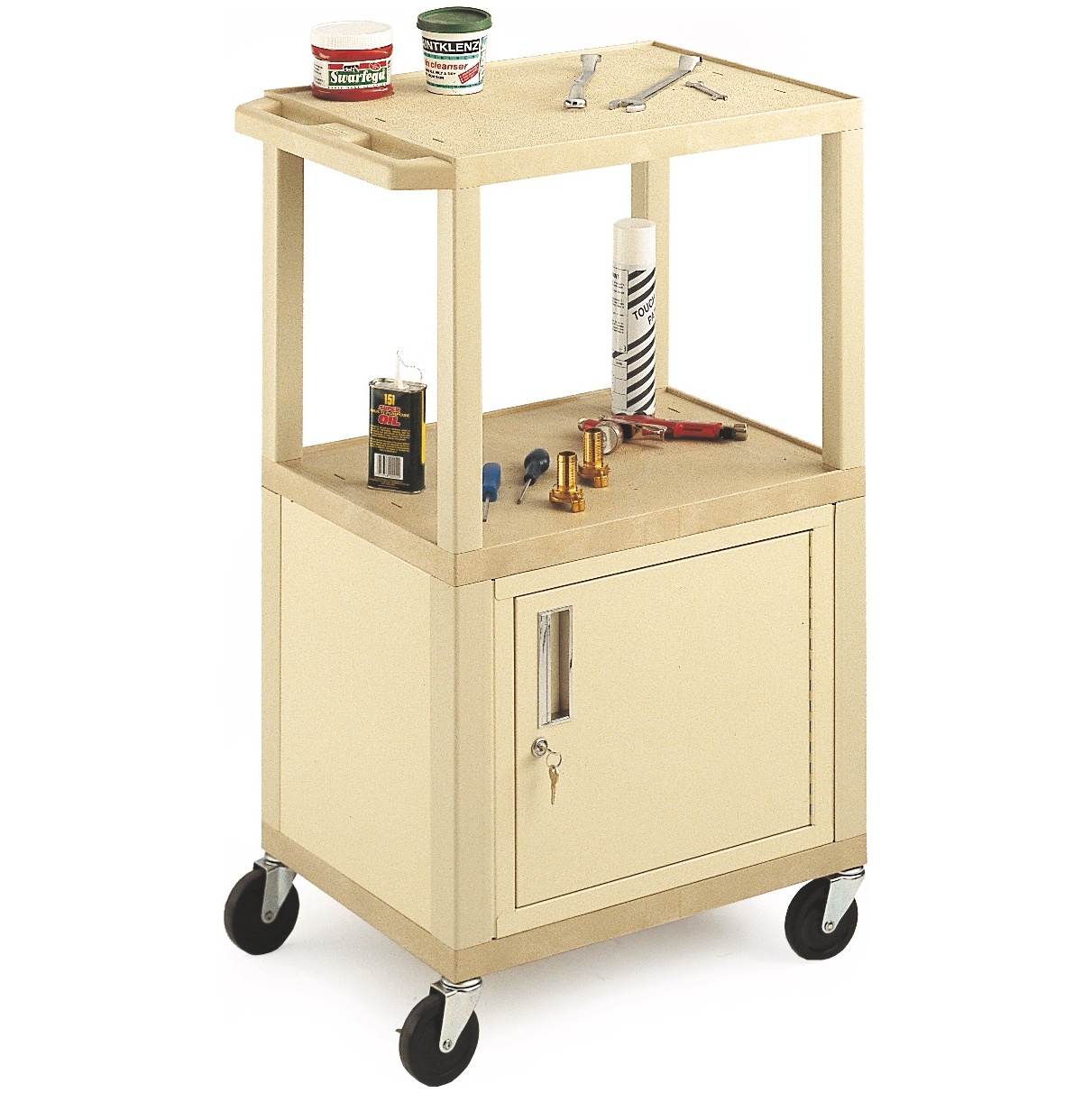 Tall 3 Shelf Trolley With Trolleys