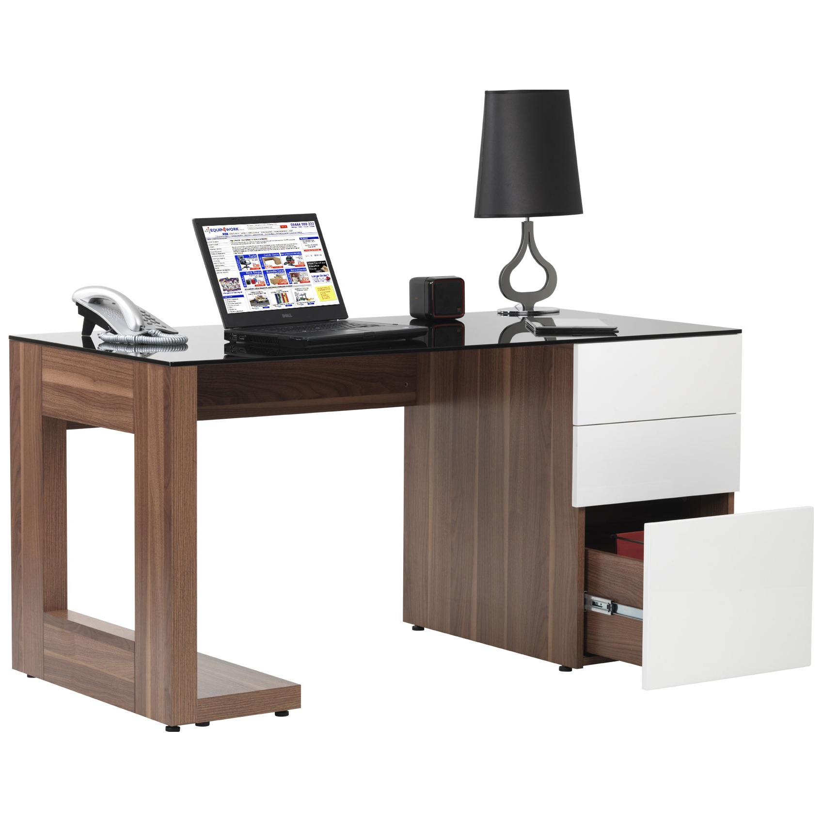 Theo Executive Walnut Computer Desk Home Computer Desks