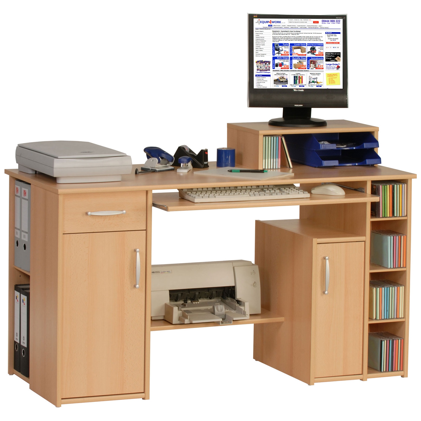 Alaska Computer Desk Beech Home Computer Desks