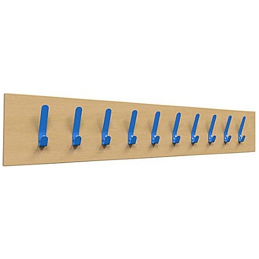 Single Colour Classroom Coat Hook Rails | Cloakroom Storage & Hooks