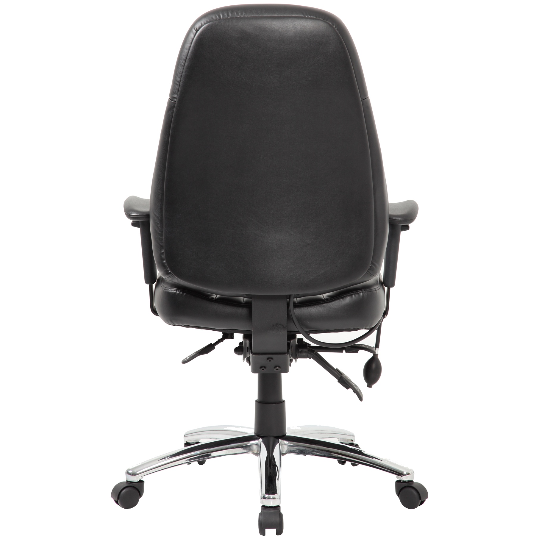 Alpha 24 Hour Black Leather Task Chairs 24 Hour Office Chairs