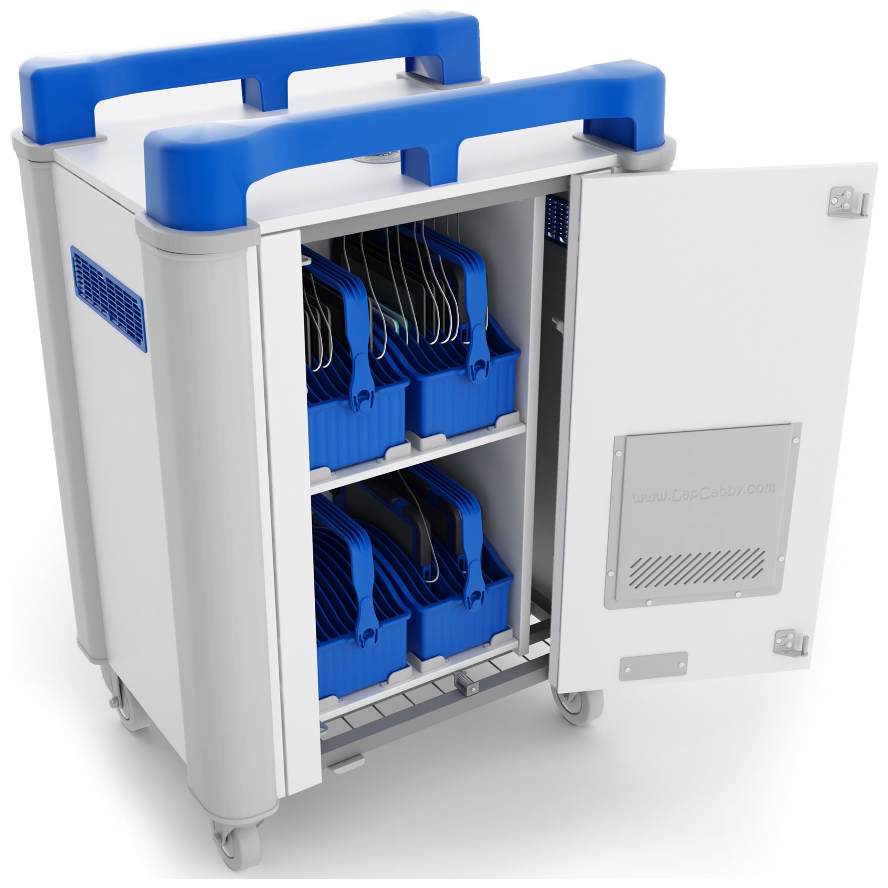 TabCabby 20V 20 Vertical Tablet Store & Charging Trolley Charging