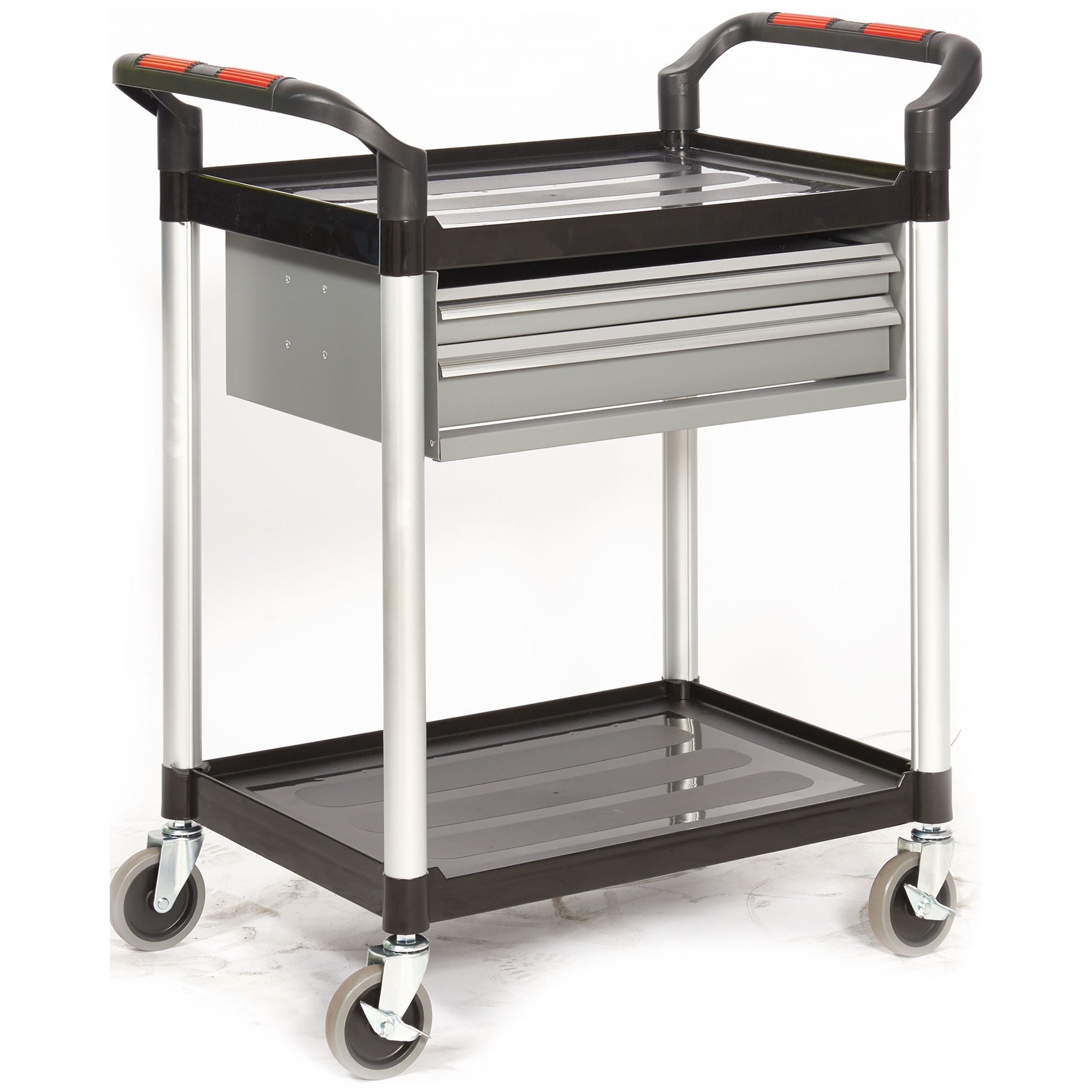 Proplaz 2 Shelf Trolley With Drawers Standard Shelf Trolleys