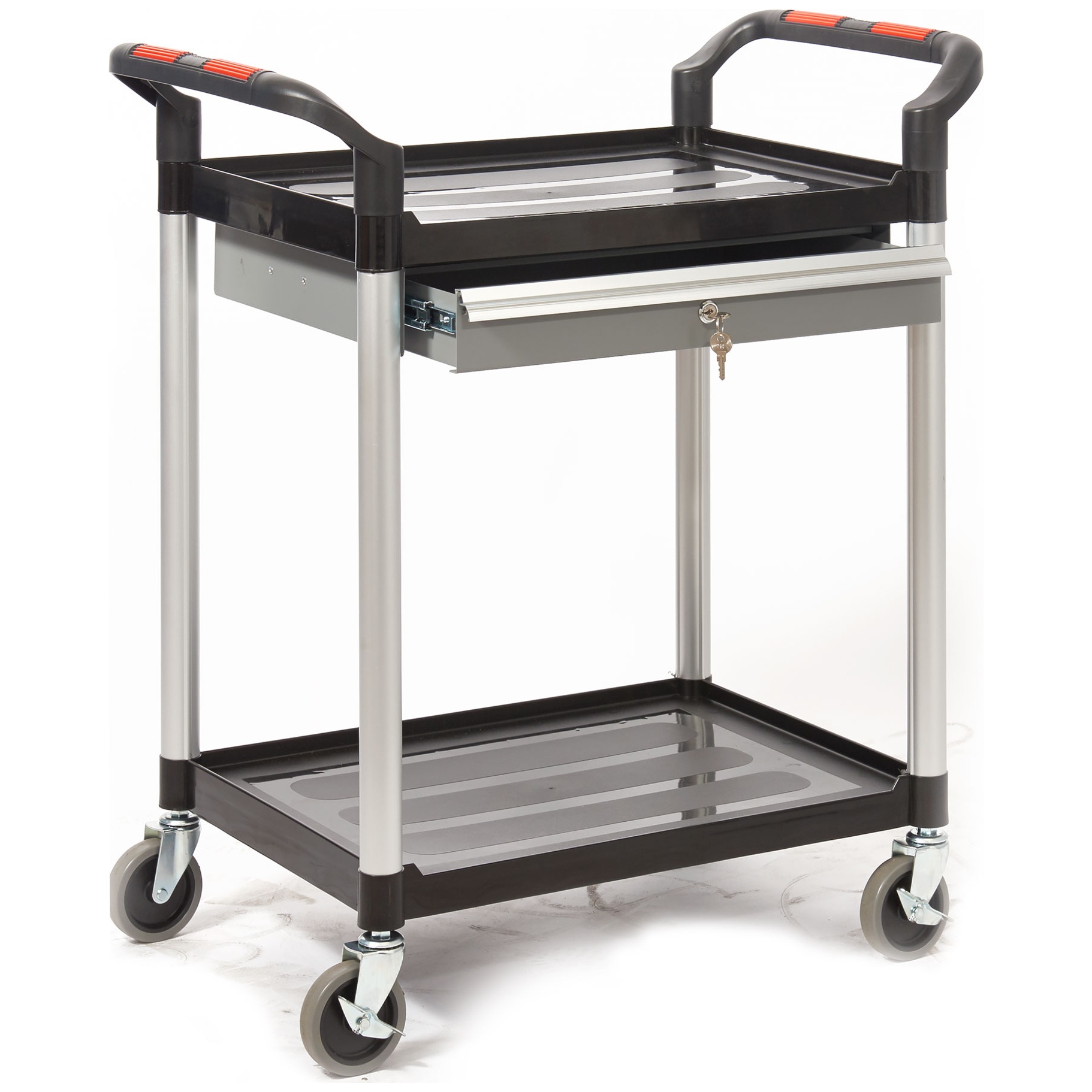 Proplaz 2 Shelf Trolley With Drawers Standard Shelf Trolleys