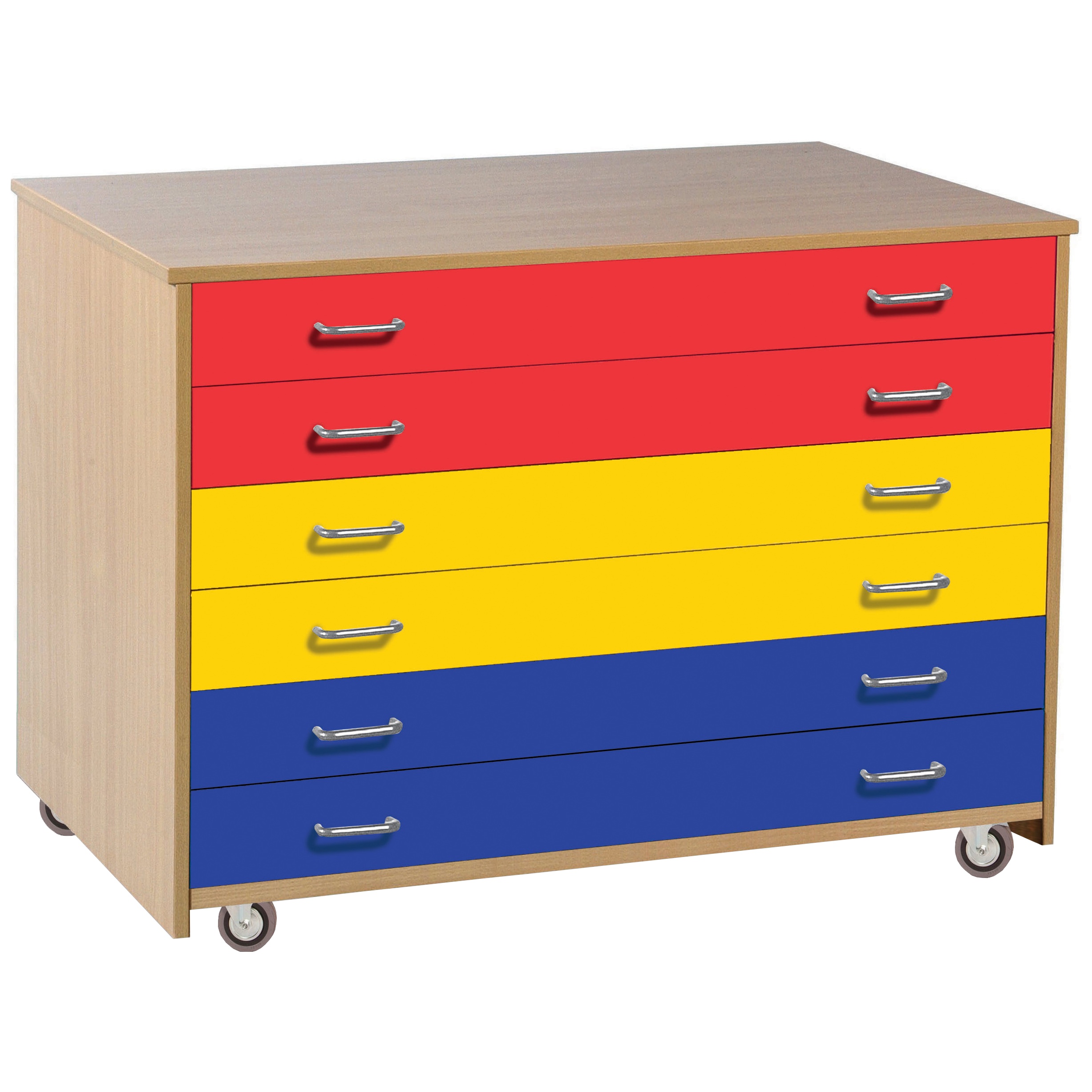 6 Drawer Multicoloured A1 Paper Storage Arts & Crafts Storage