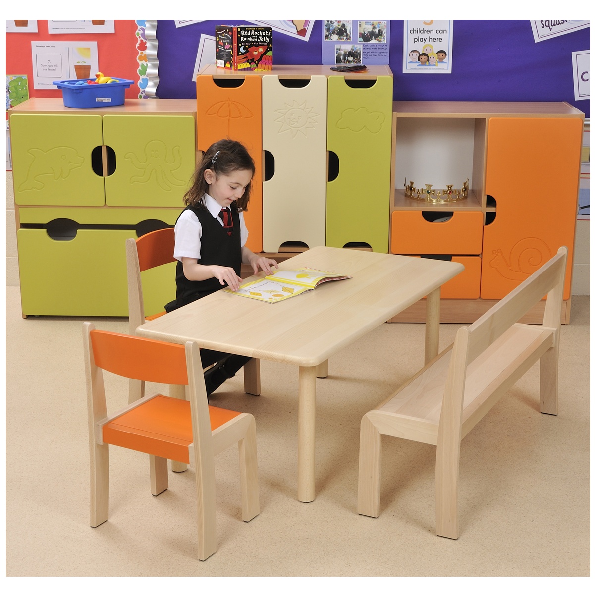 Stackable Classroom Bench (Pack Of 3) Chairs & Stools