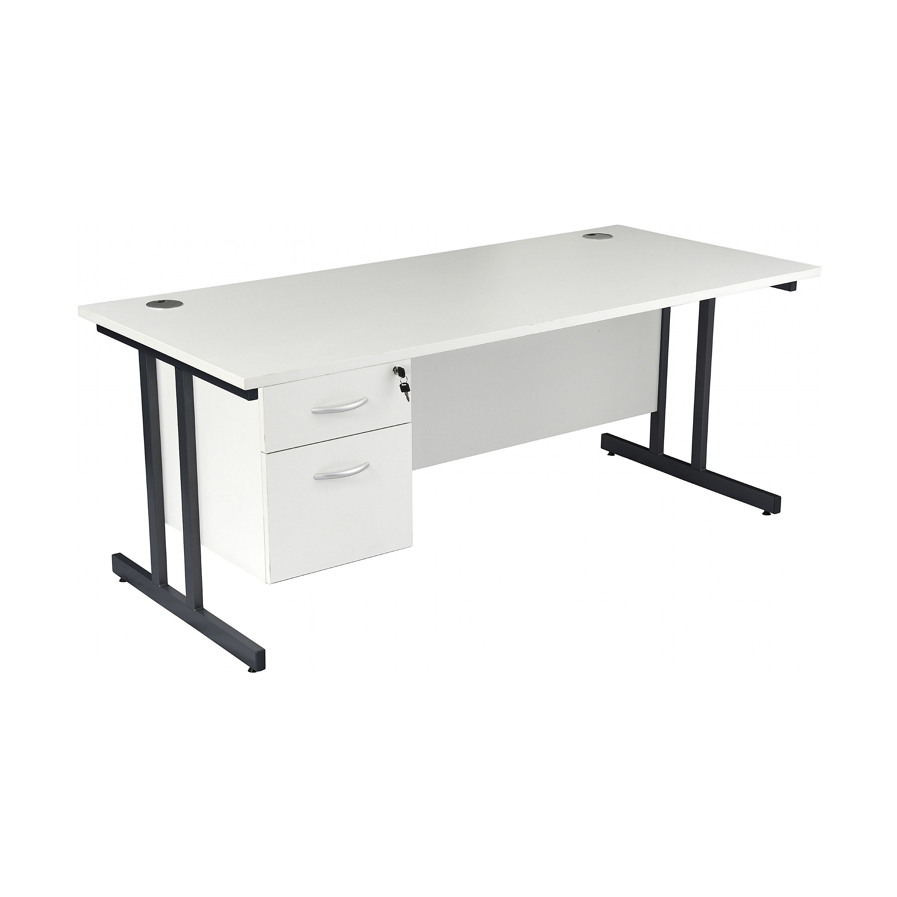 Next Day Karbon K3 Rectangular Deluxe Cantilever Desk With Single