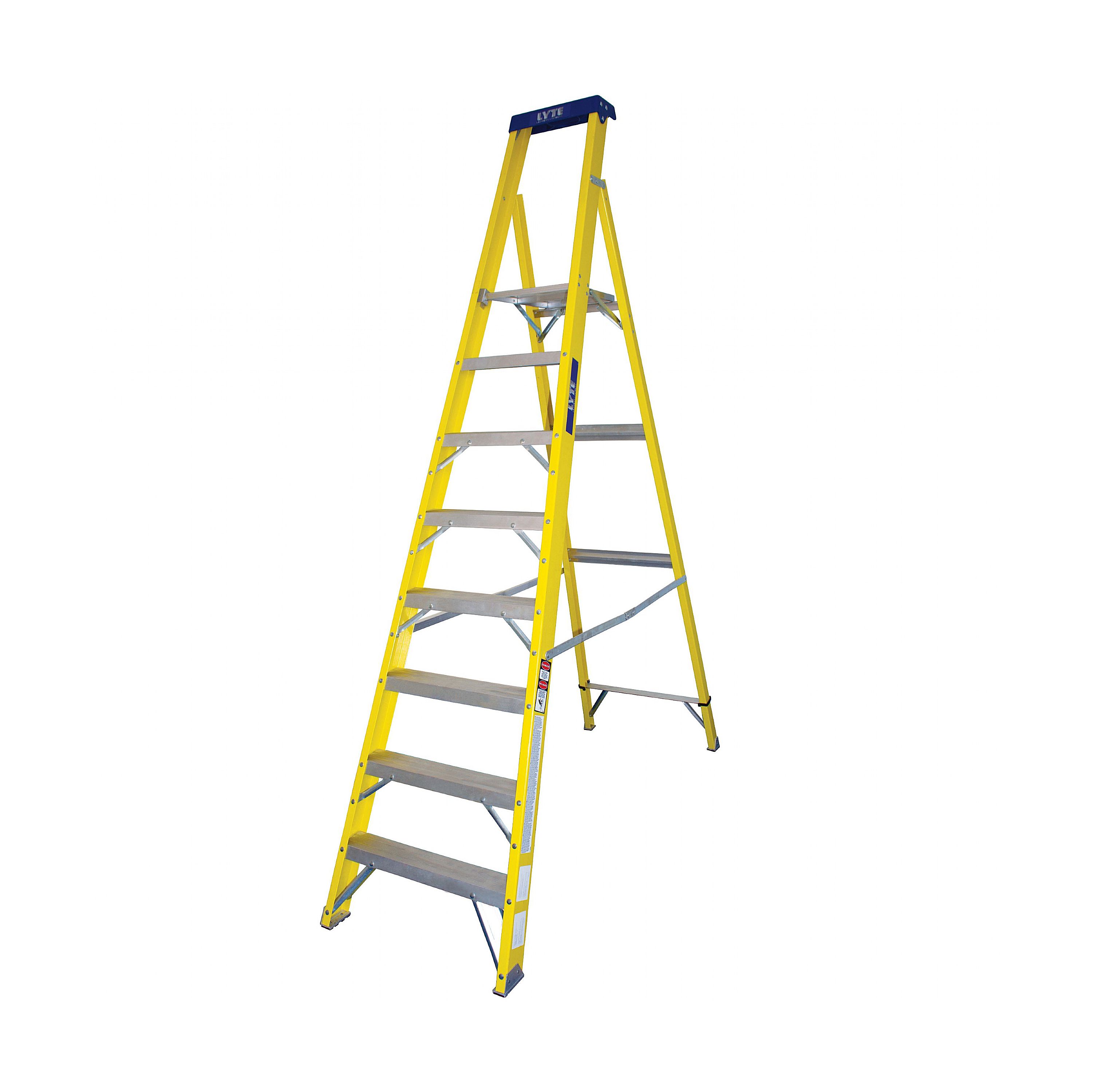 Lyte Heavy Duty Trade Glass Fibre Platform Step Ladders Glass Fibre