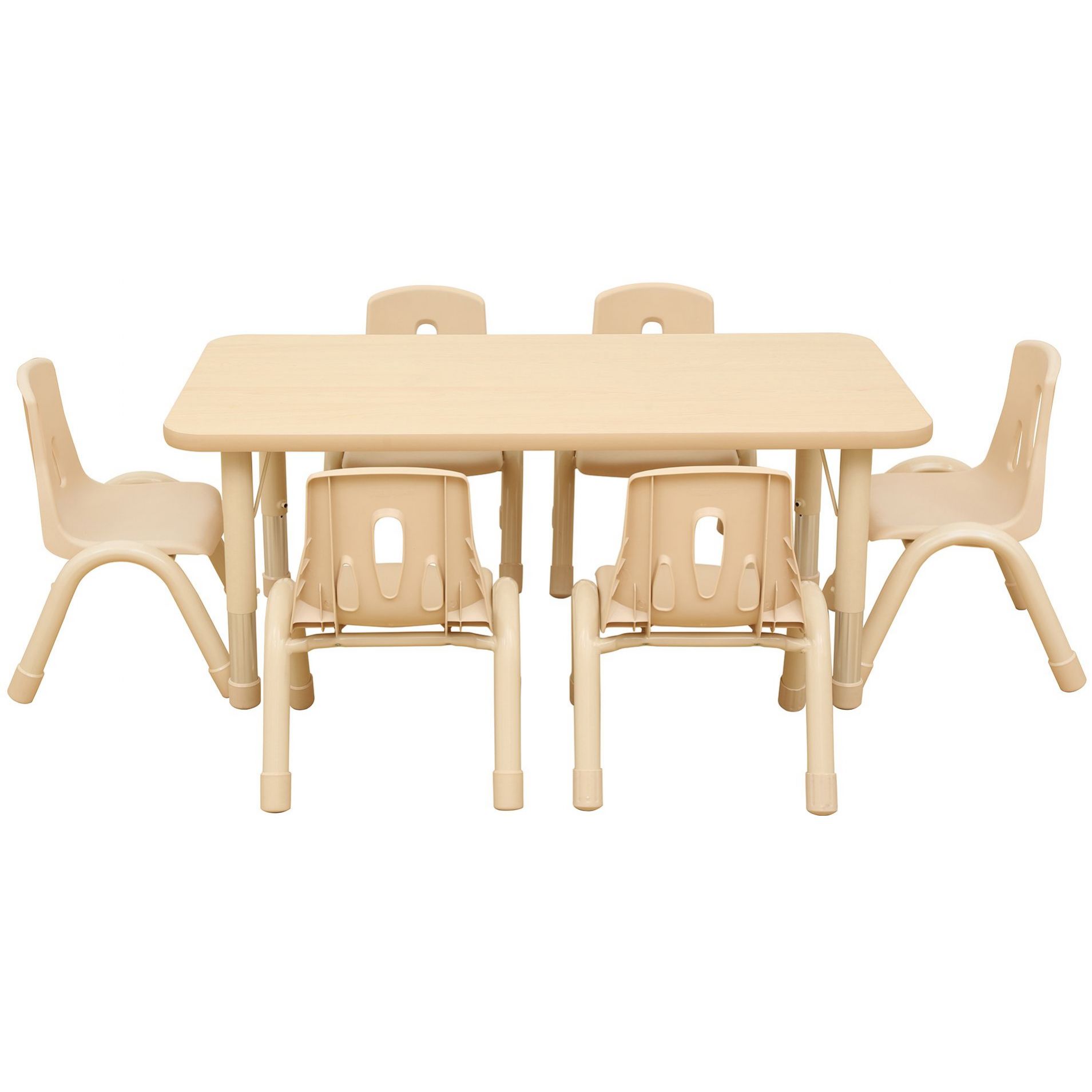 Elegant Rectangular Height Adjustable Classroom Tables Height