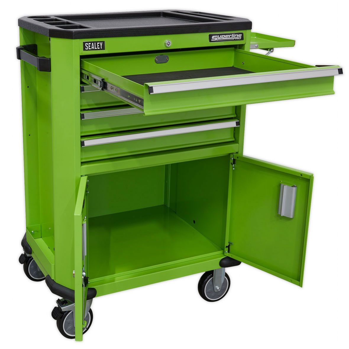 Sealey 4 Drawer And 2 Door Cupboard Tool Trolley | Workshop Trolleys