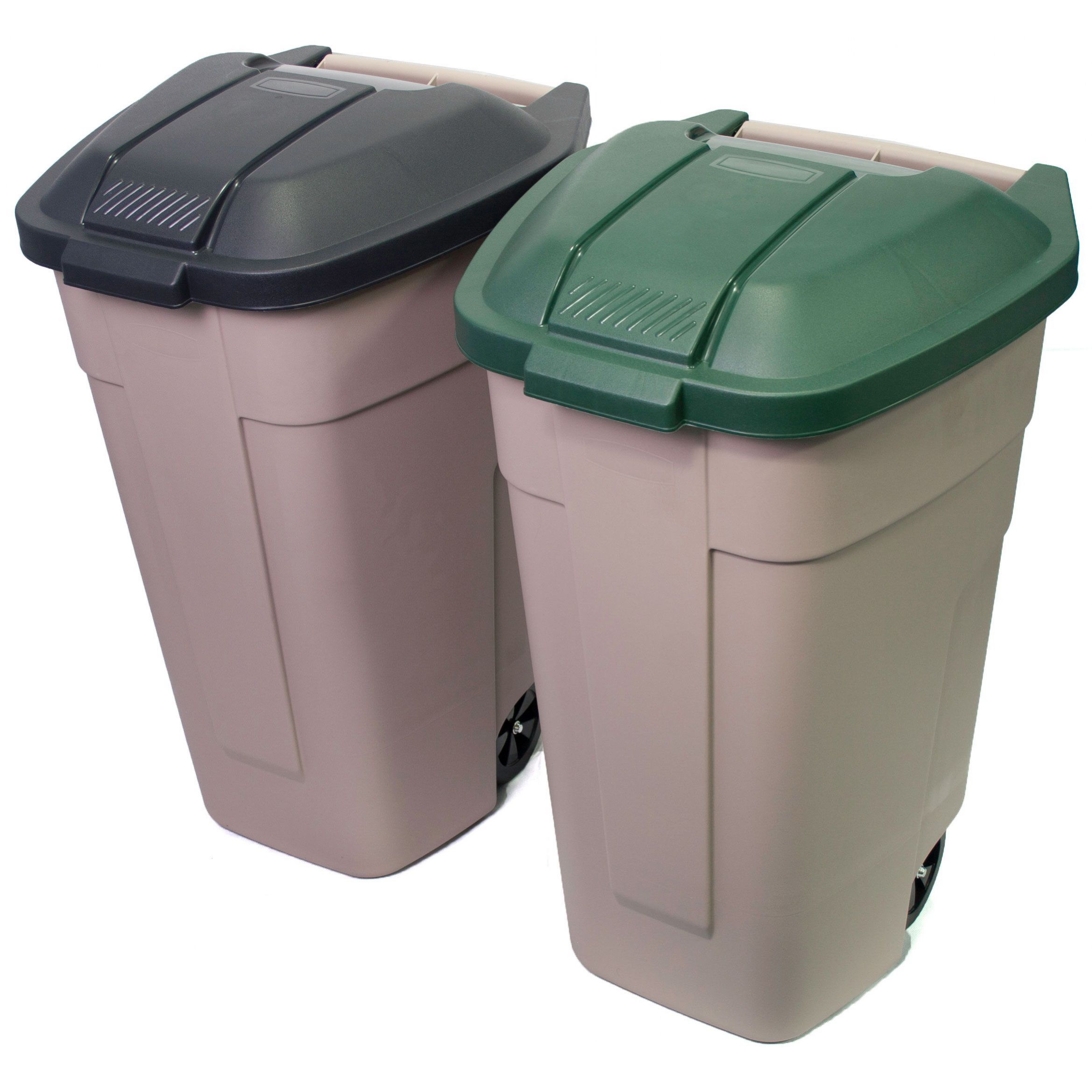 Mobile Wheeled Waste Container with Coloured Lid All Waste Bins