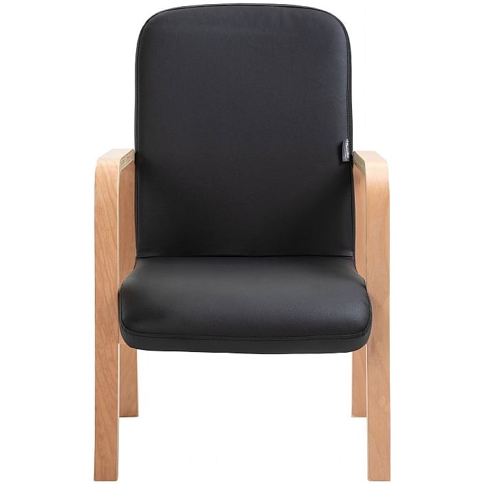 Oxford Wooden Frame Vinyl Reception Chair With Arms ...