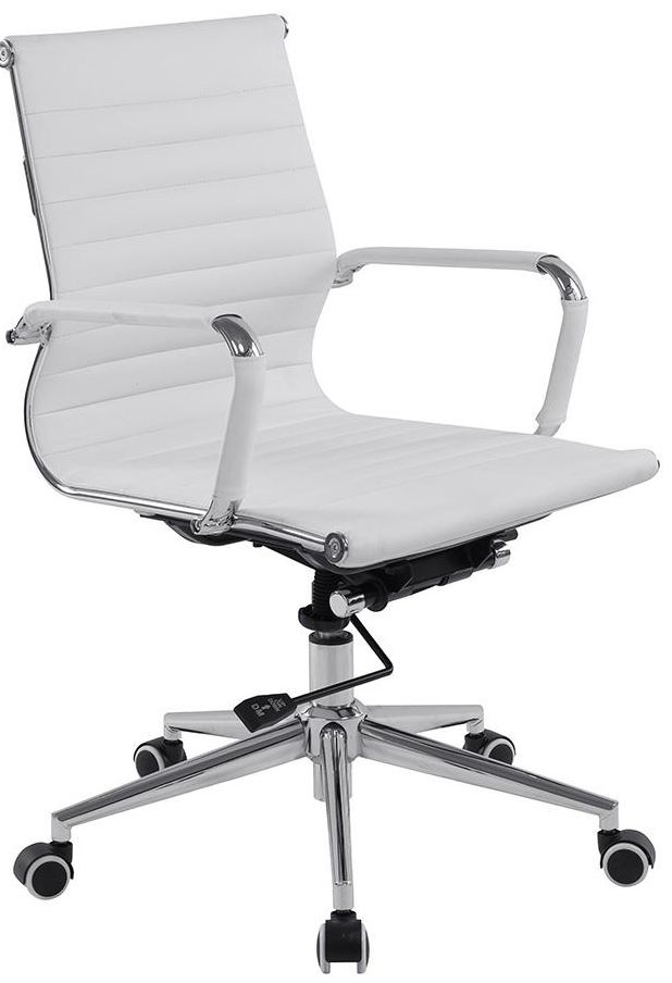 Reflex White Leather Effect Swivel Chair | Executive Office Chairs